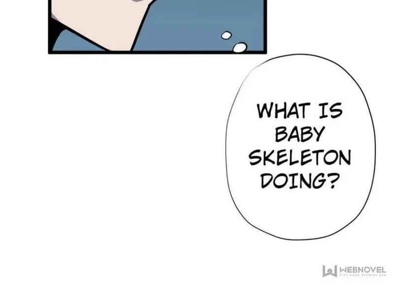 WHAT IS BABY SKELETON DOING?